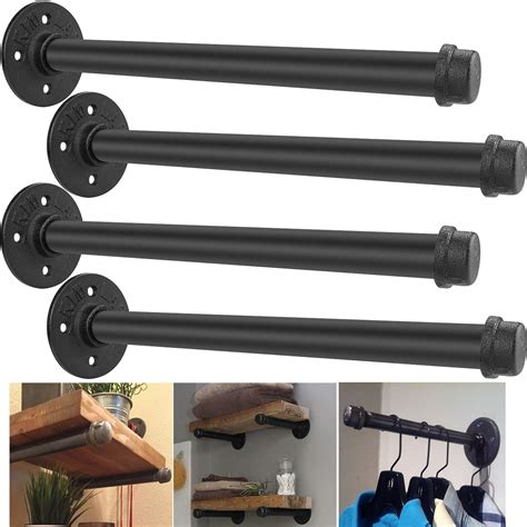 metal pipe shelf brackets slip brackets|rustic pipe shelf brackets.